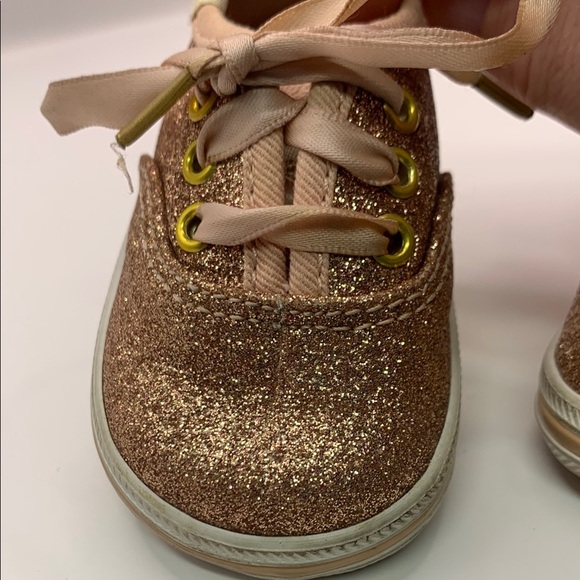 Keds Kate Spade Rose Gold Sneakers with Glittery Finish - Picture 7 of 10